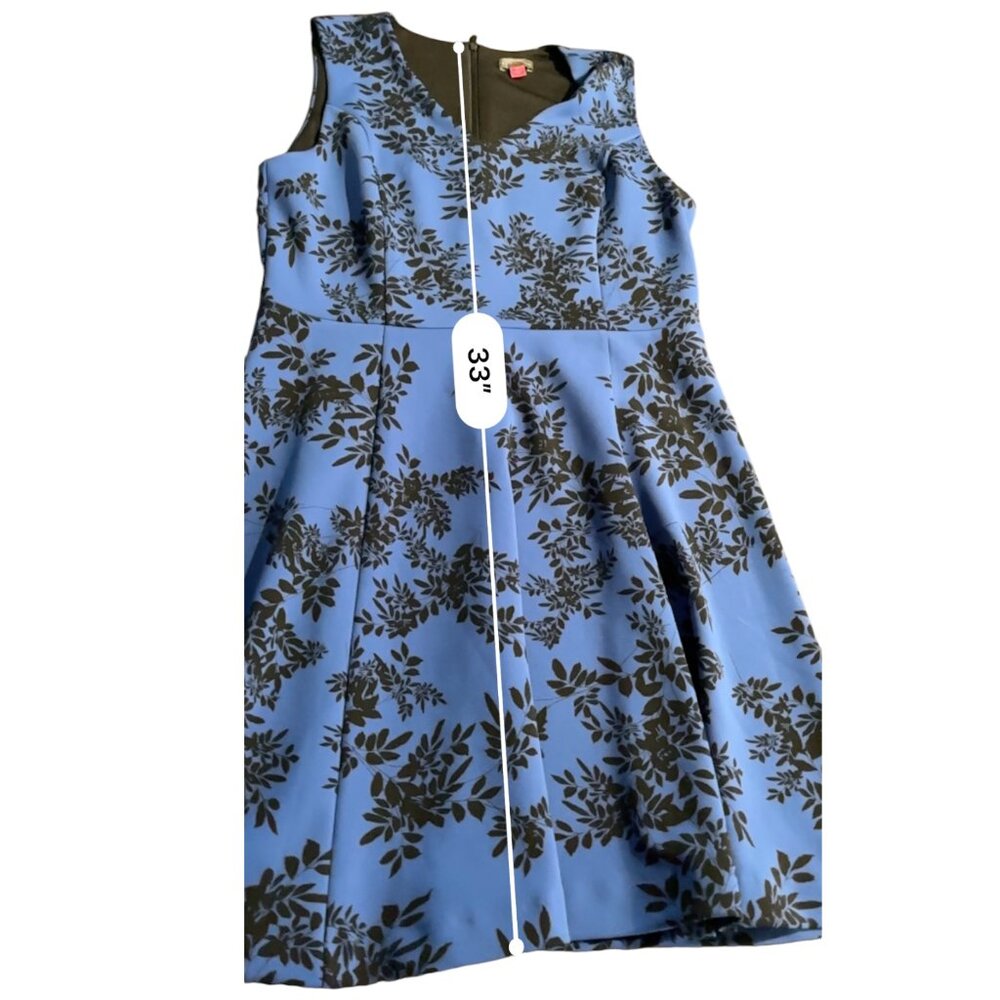 Vince Camuto Women's blue floral sleeveless fit and flare dress sz‎ M - Picture 9 of 11